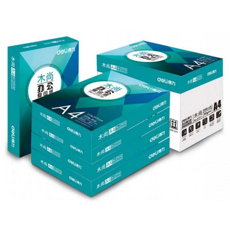 得力(deli)z7517 木尚复印纸 a4 80g 500张/包 5包/箱
